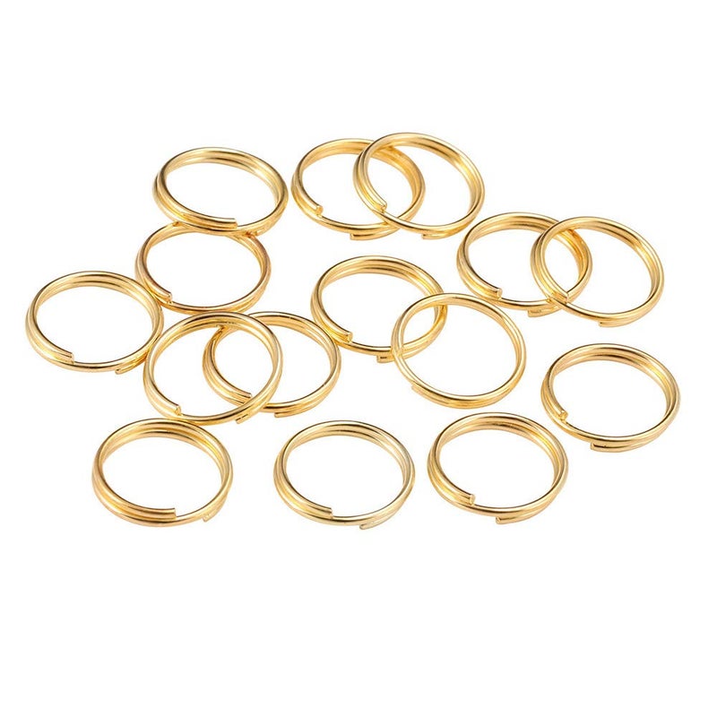 GBSTORE 200 PCS 12mm Double Loops Round Split Jump Rings Wire Connector for Jewelry Making (Gold) - Image 1